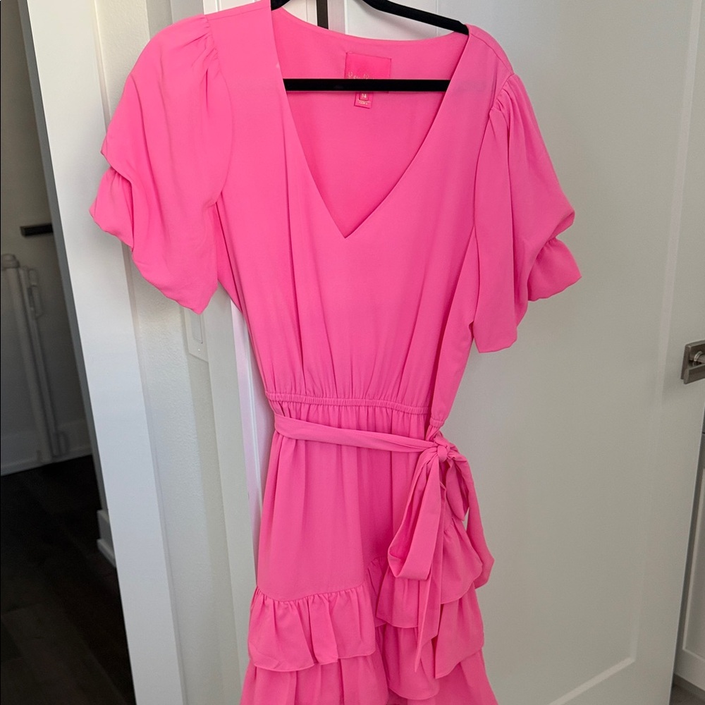 Lilly Pulitzer Vibrant Pink Midi Dress